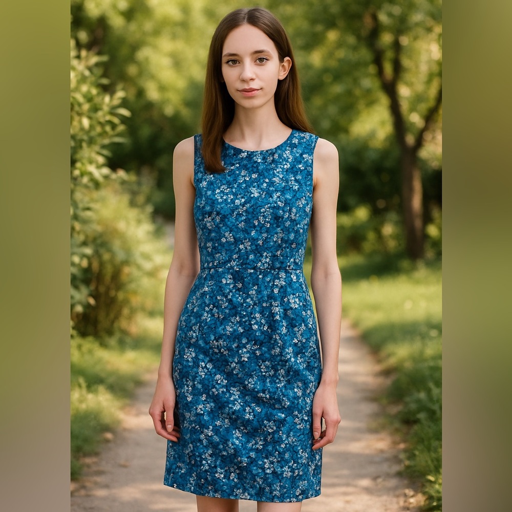 Boden Navy Floral Midi Dress